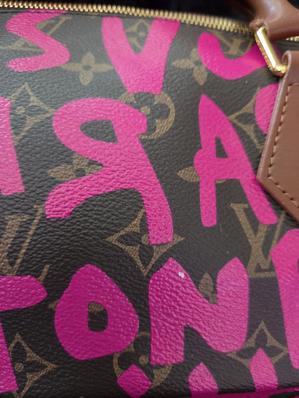Vintage Pink Graffiti Speedy 30 Style Handbag - Picture 7 of 12